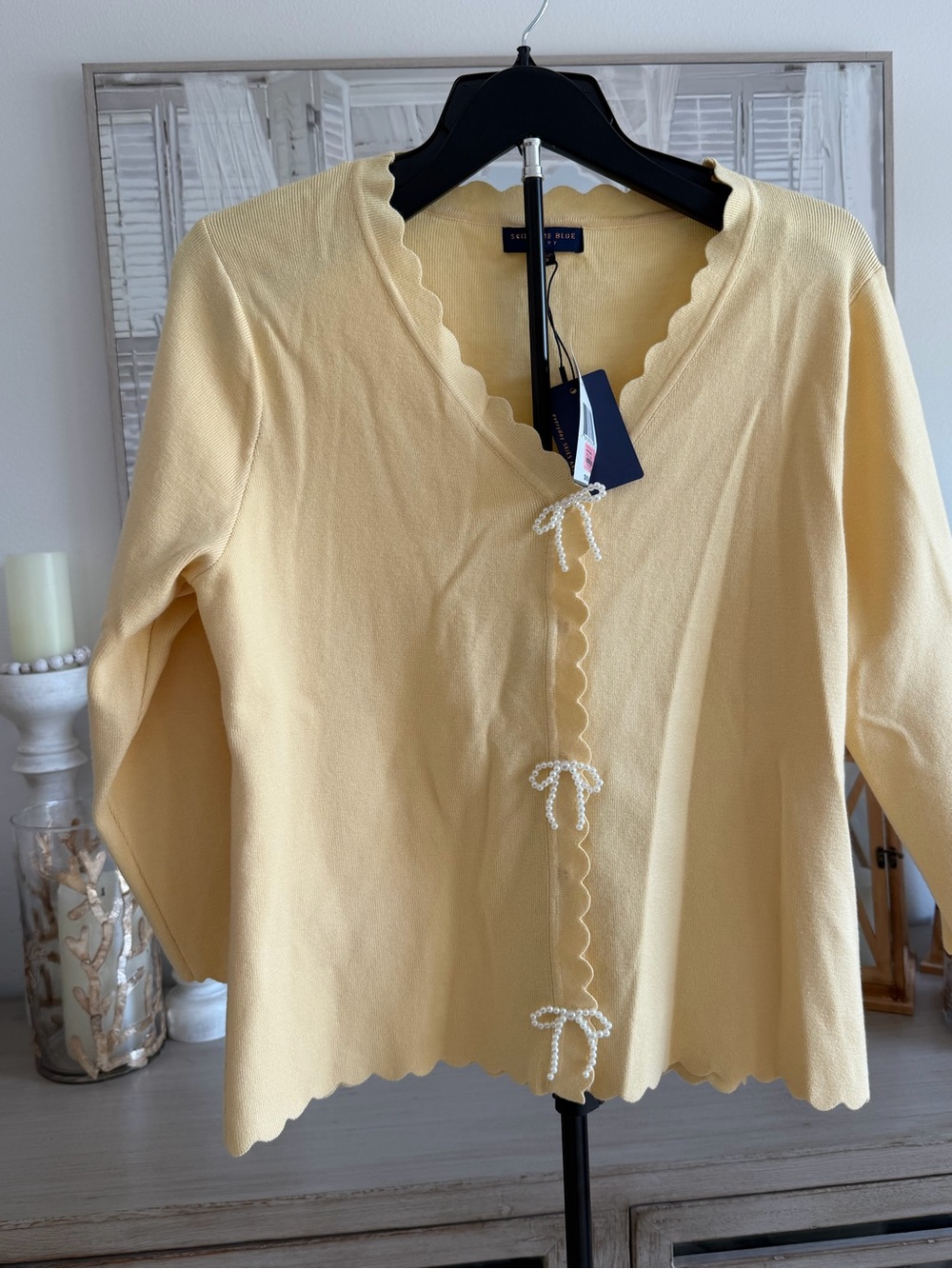 Skies are Blue Butter Yellow Women's Sweater